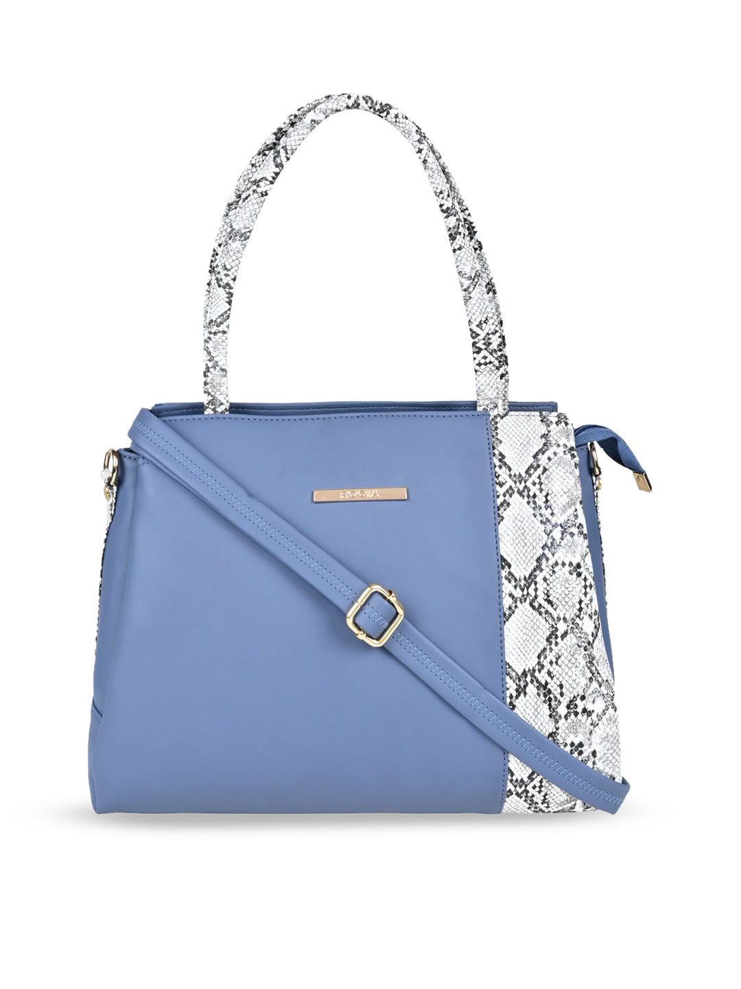 

Rocia Blue Textured PU Structured Handheld Bag
