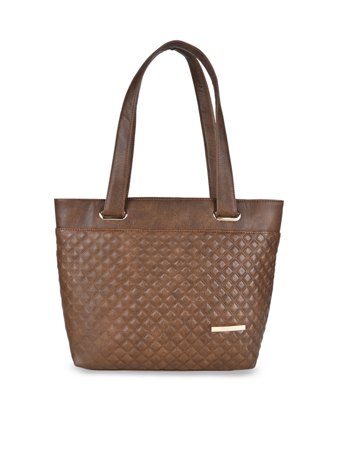 

Rocia Brown Textured PU Structured Shoulder Bag with Quilted