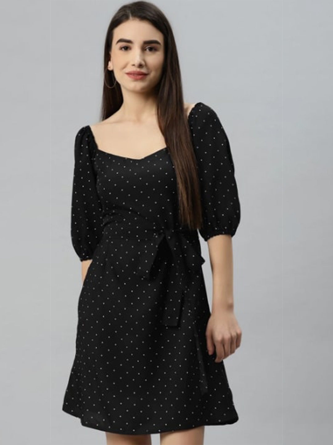 

SIRIKIT Crepe A-Line Mini Dress, Black