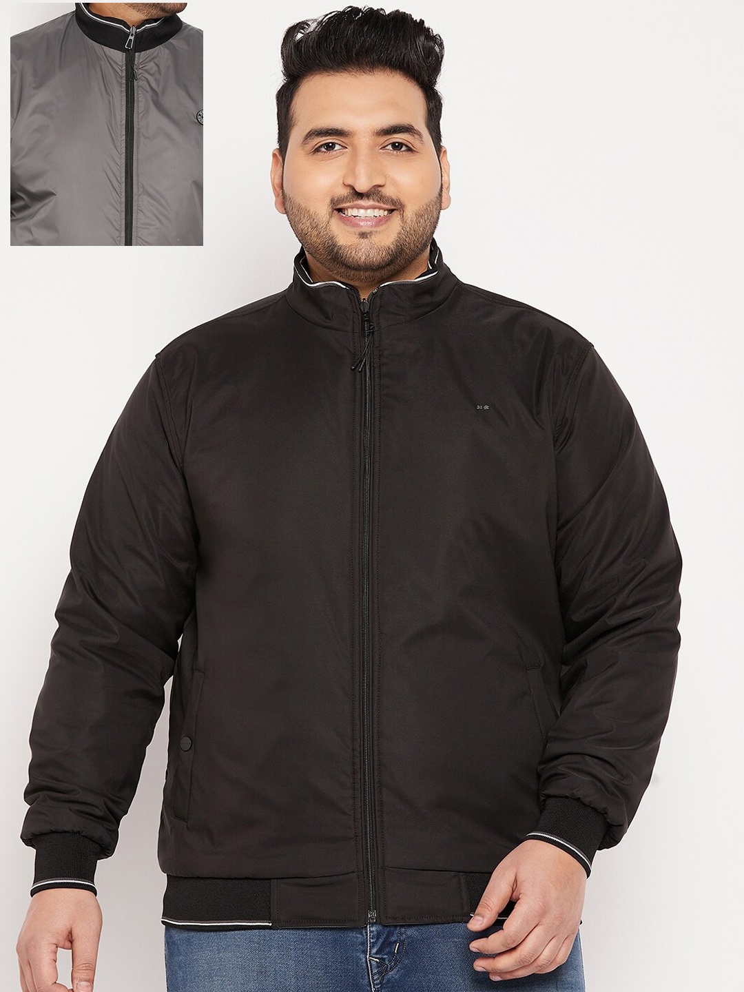 

Okane Men Plus Size Reversible Puffer Jacket, Black
