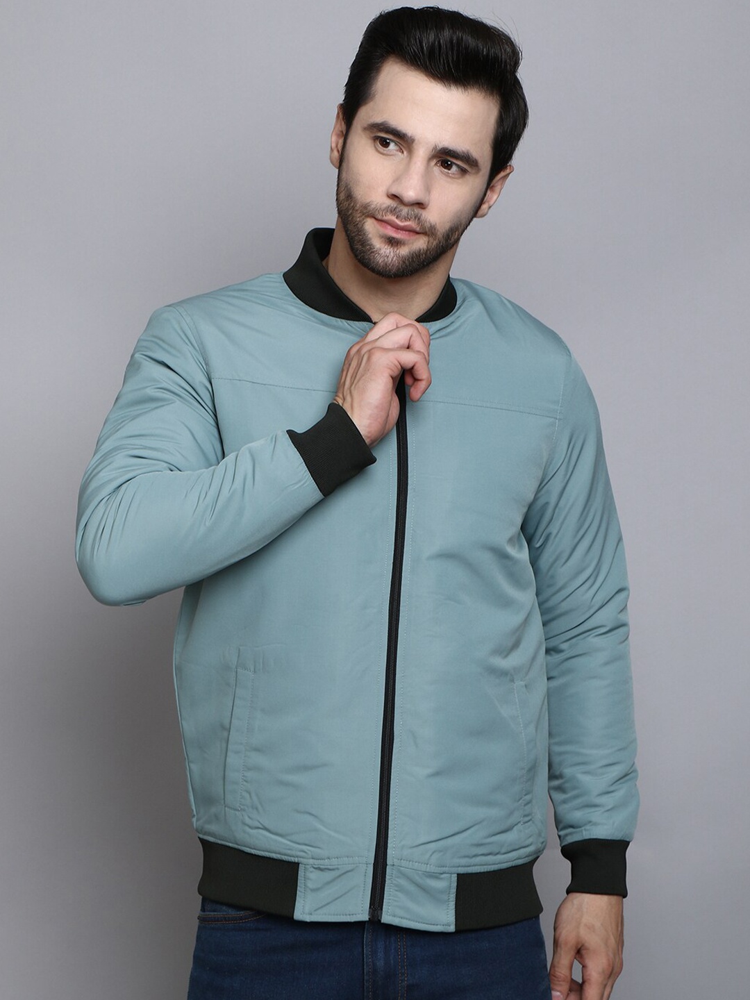 

SIAPA Men Windcheater Outdoor Bomber Jacket, Turquoise blue