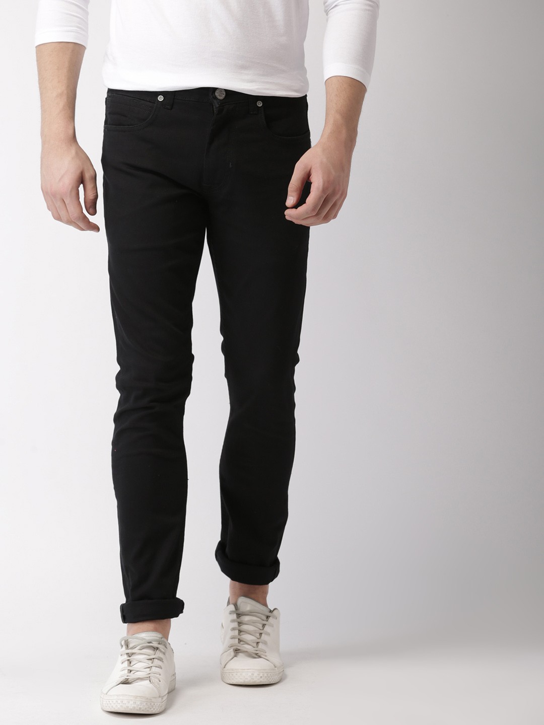 

Mast & Harbour Men Black Skinny Fit Mid-Rise Clean Look Stretchable Jeans