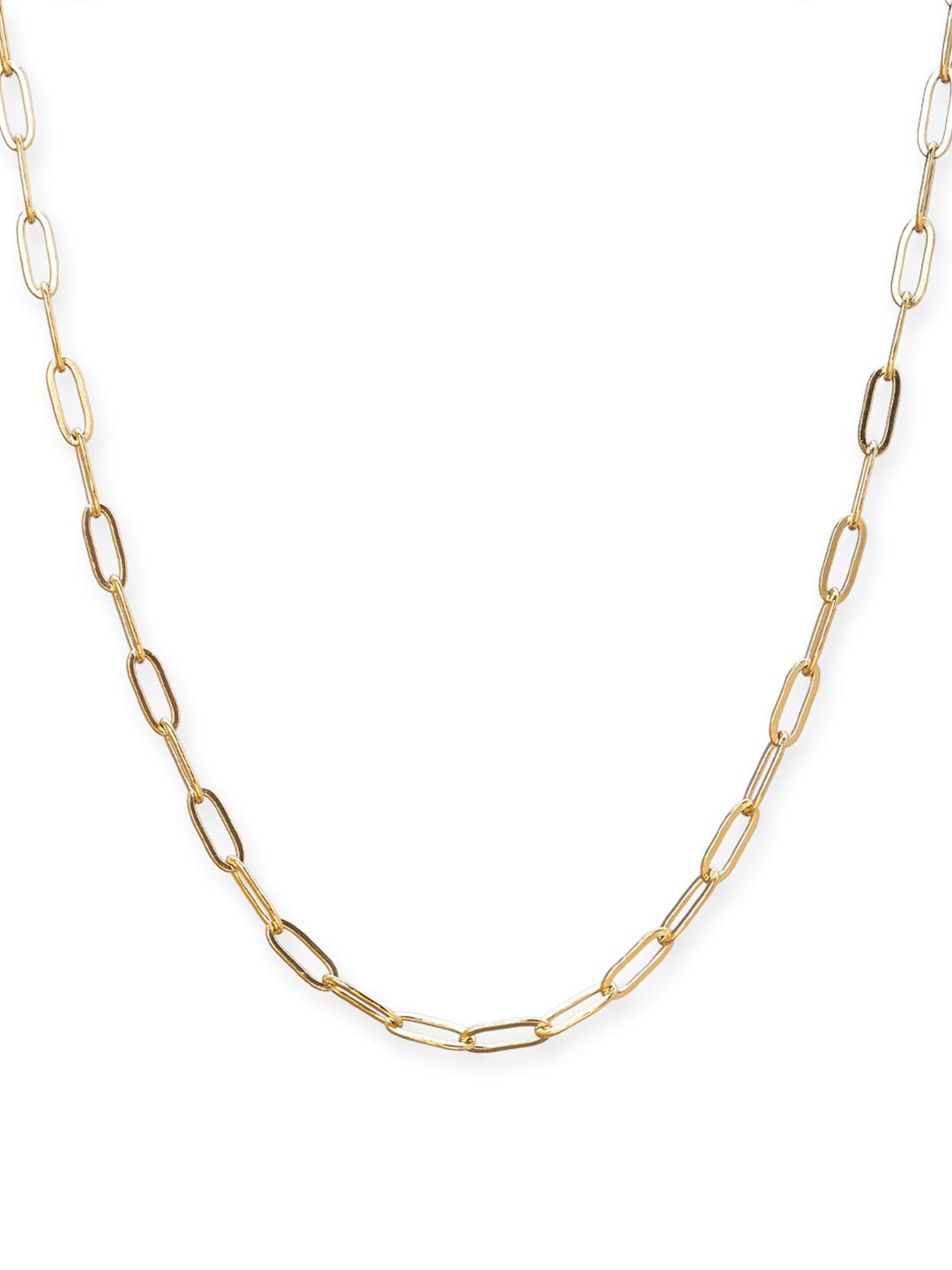 

PALMONAS Gold-Plated Paperclip Necklace, Beige