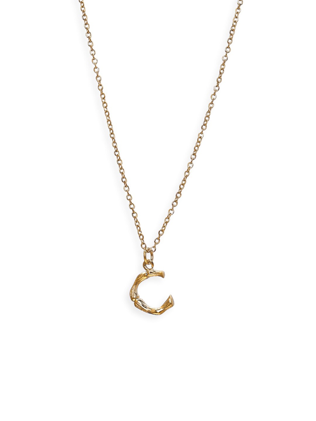 

PALMONAS Gold-Plated Bamboo Style C Initial Necklace