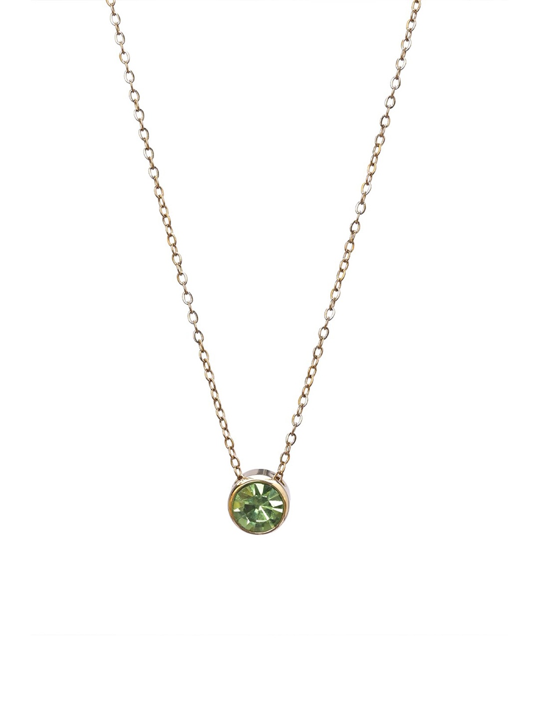 

PALMONAS Gold-Plated Birthstone Necklace, Green