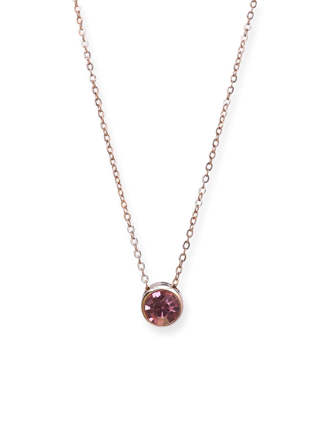 

PALMONAS Rose Gold-Plated Birthstone Necklace, Purple