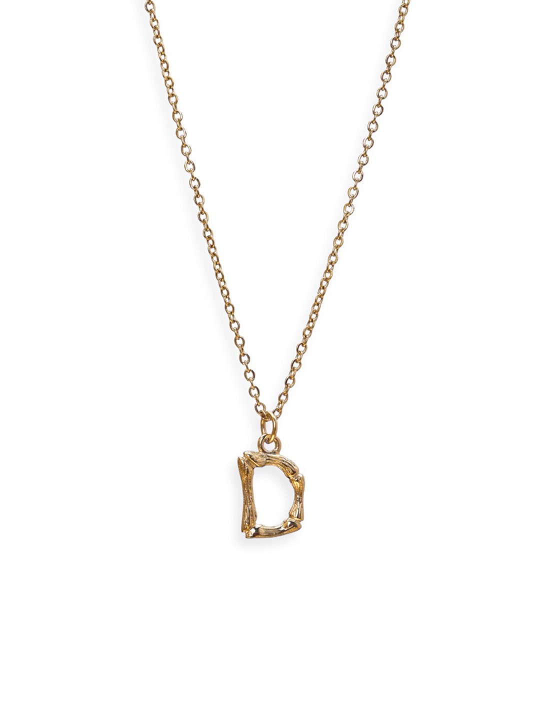 

PALMONAS 18k Gold Plated Bamboo Style D Initial Charms Chain