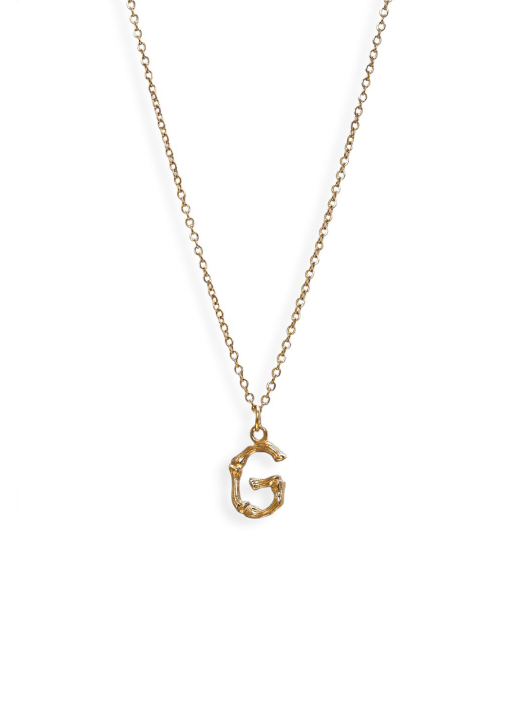

PALMONAS 18k Gold Plated Bamboo Style G Initial Charms Chain
