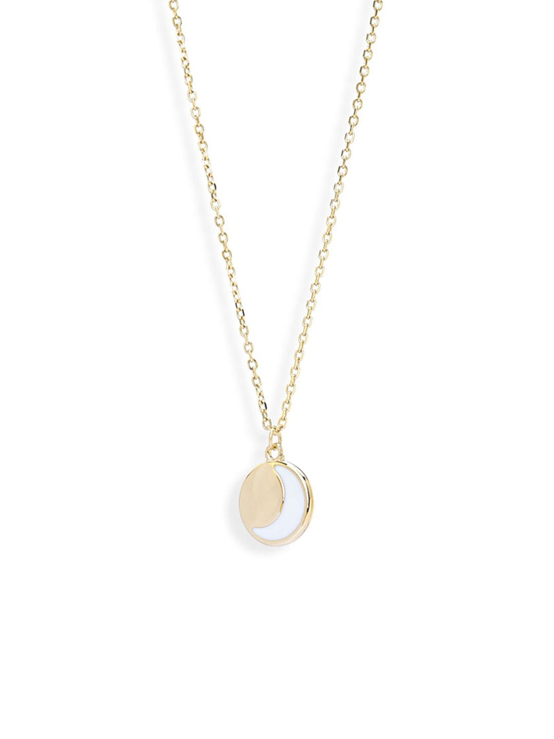 

PALMONAS 18k Gold Plated White Shine Half Moon Chain