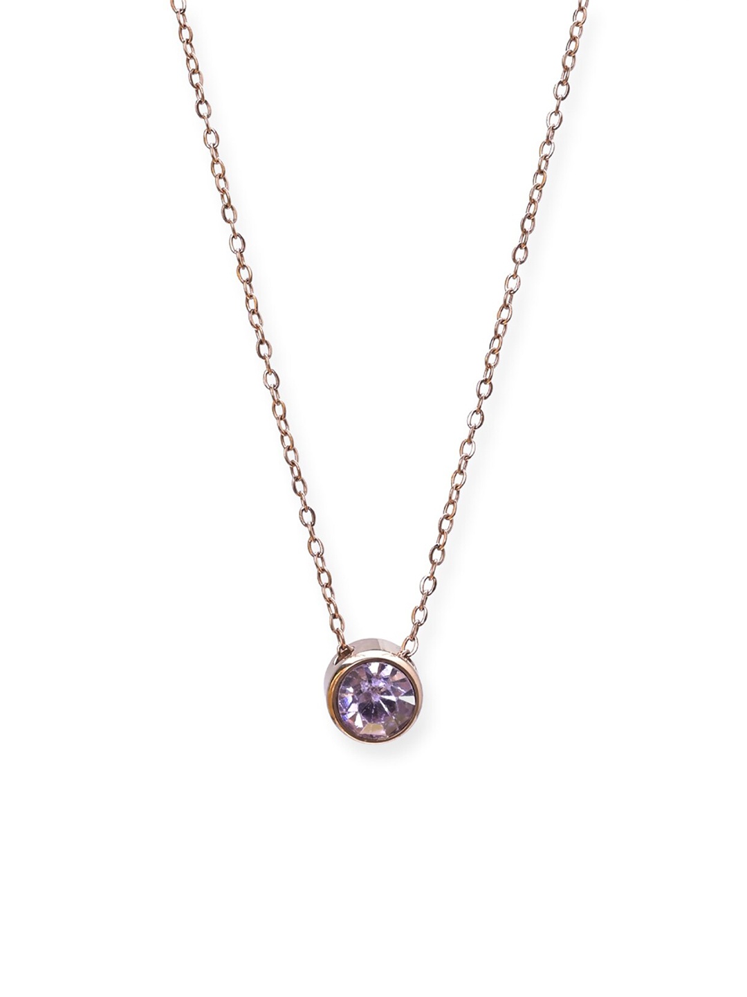 

PALMONAS 18k Rose Gold Plated February Birthstone Chain