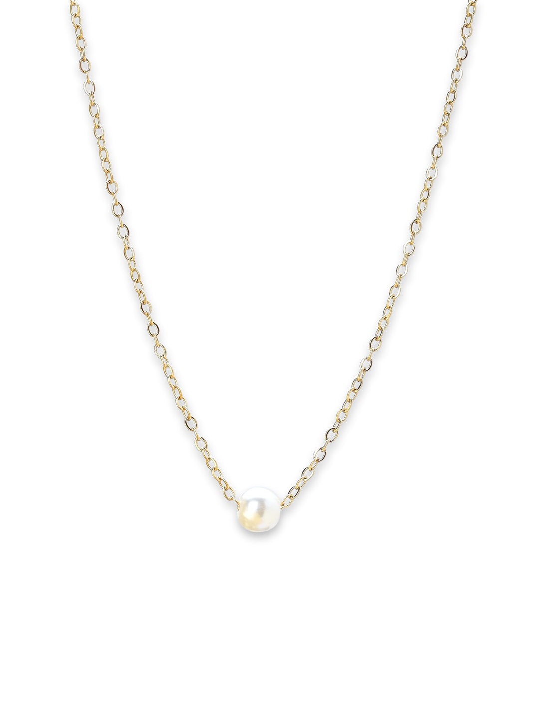 

PALMONAS 18k Gold Plated Minimalist Small Pearl Chain