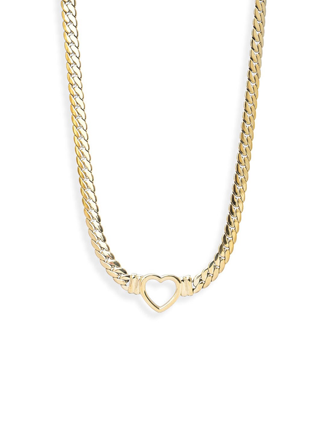 

PALMONAS 18k Gold Plated Cuban Hollow Heart Chain