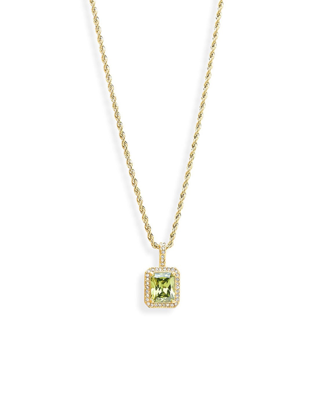 

PALMONAS Women 18k Gold-Plated Necklace, Green