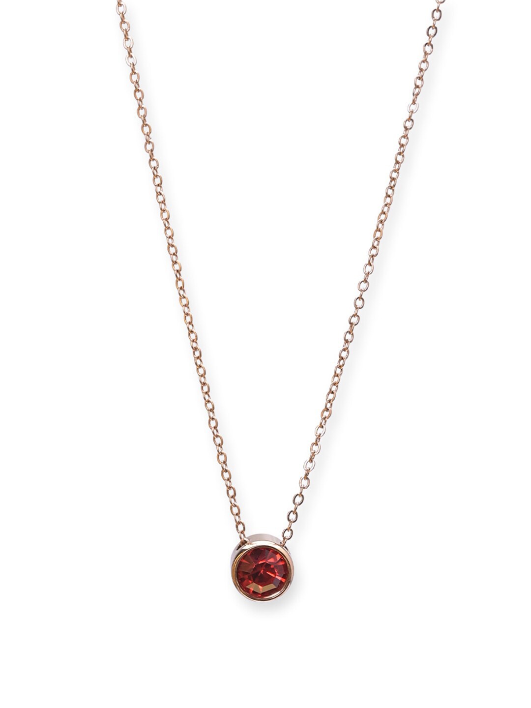 

PALMONAS Women 18k Rose Gold-Plated Necklace, Pink