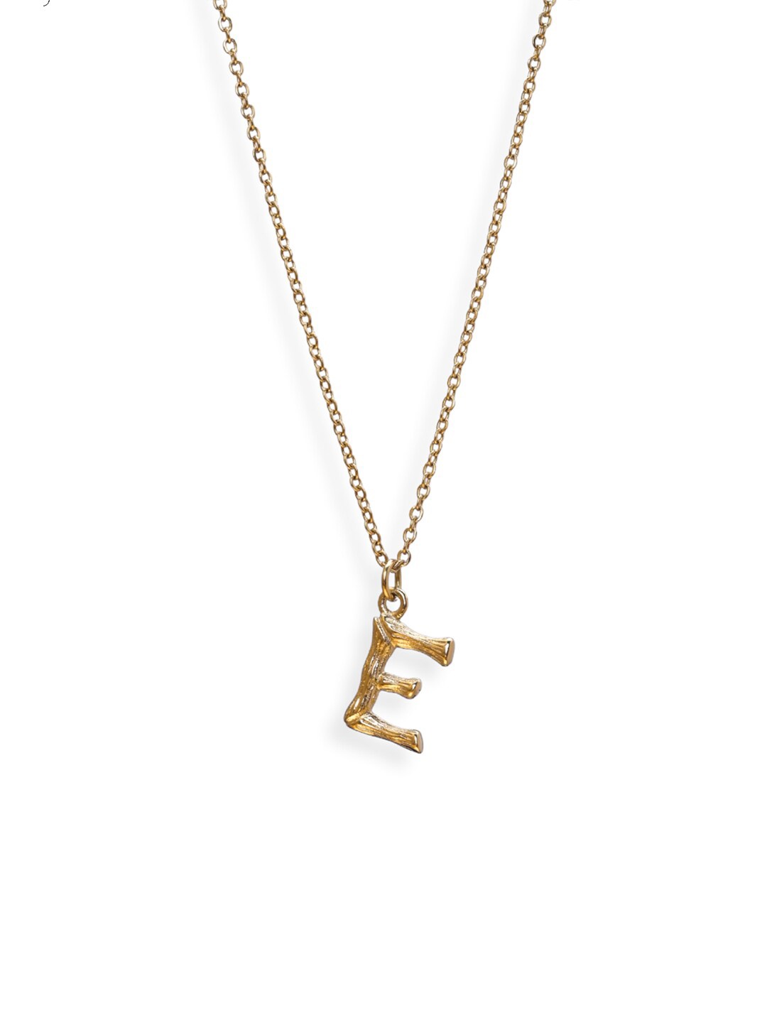 

PALMONAS Women 18k Gold Plated Bamboo Style E Initial Charms Chain