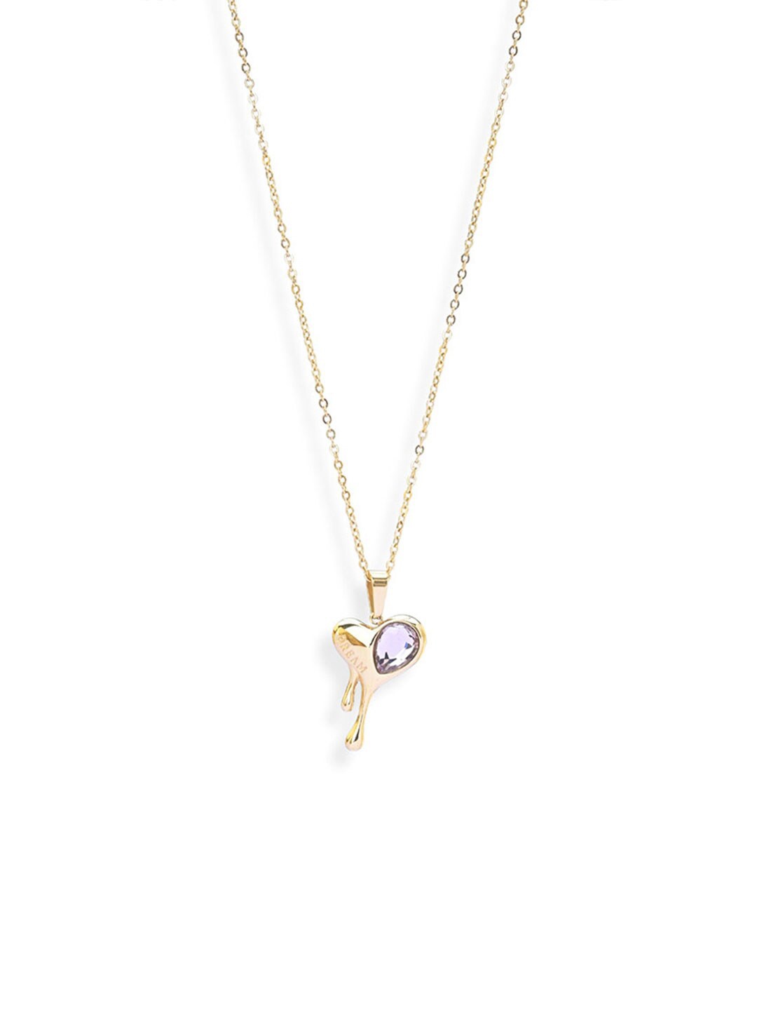 

PALMONAS Women 18k Gold Plated Heart Irregular Pendant Chain