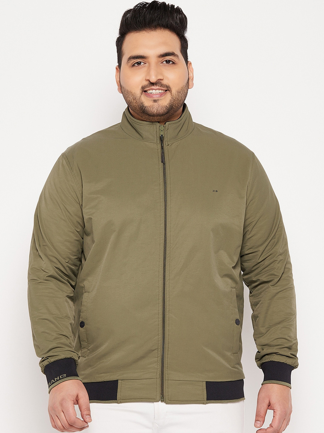 

Okane Men Plus Size Reversible Bomber Jacket, Olive