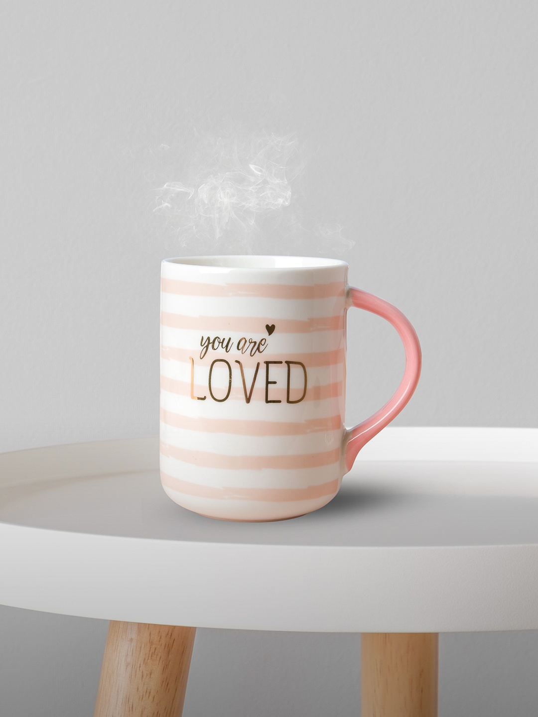 

Nestasia White & Pink Printed Ceramic Matte Coffee Mug