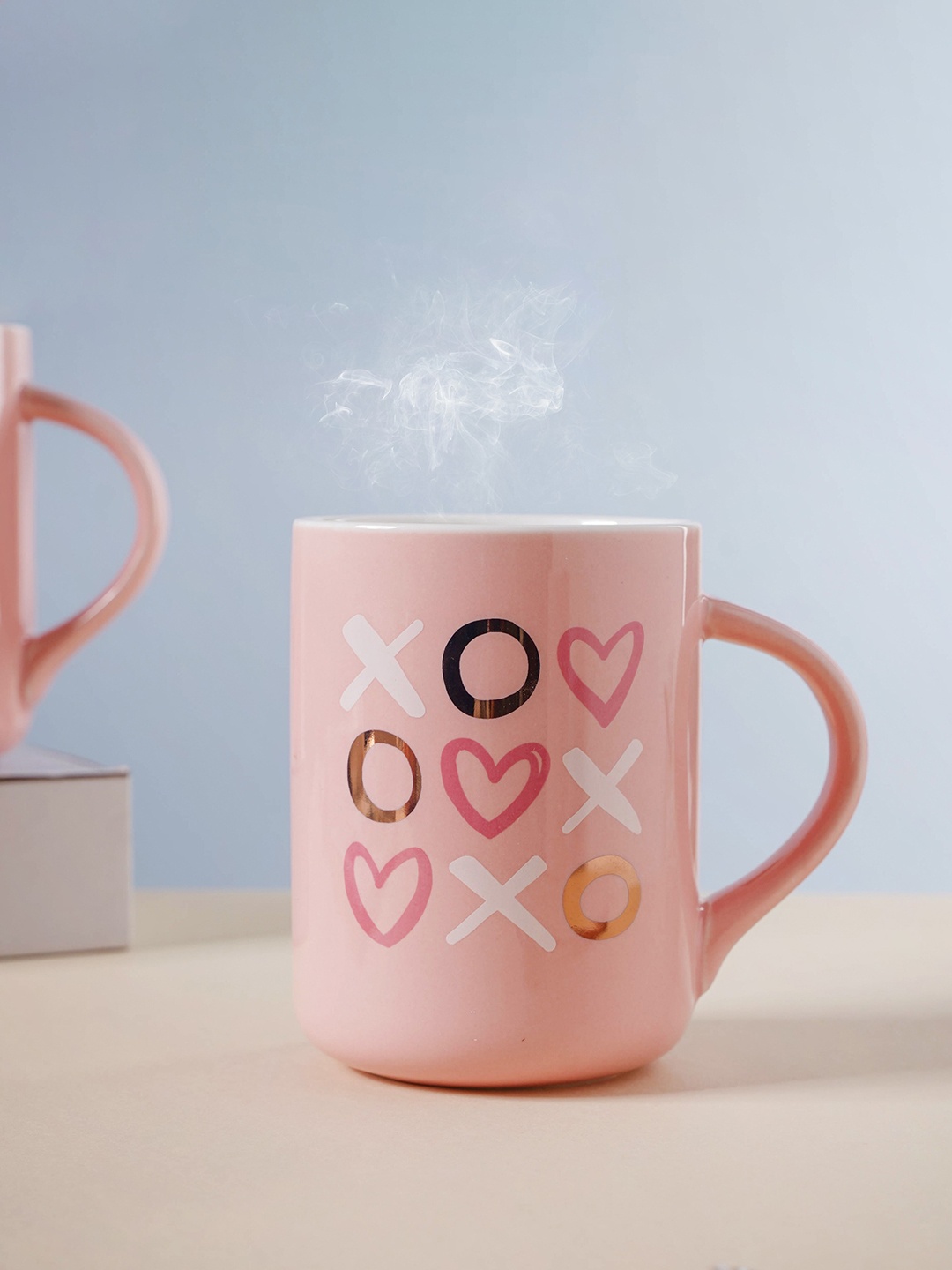 

Nestasia Pink Printed Ceramic Heart Coffee Cup 430 ml