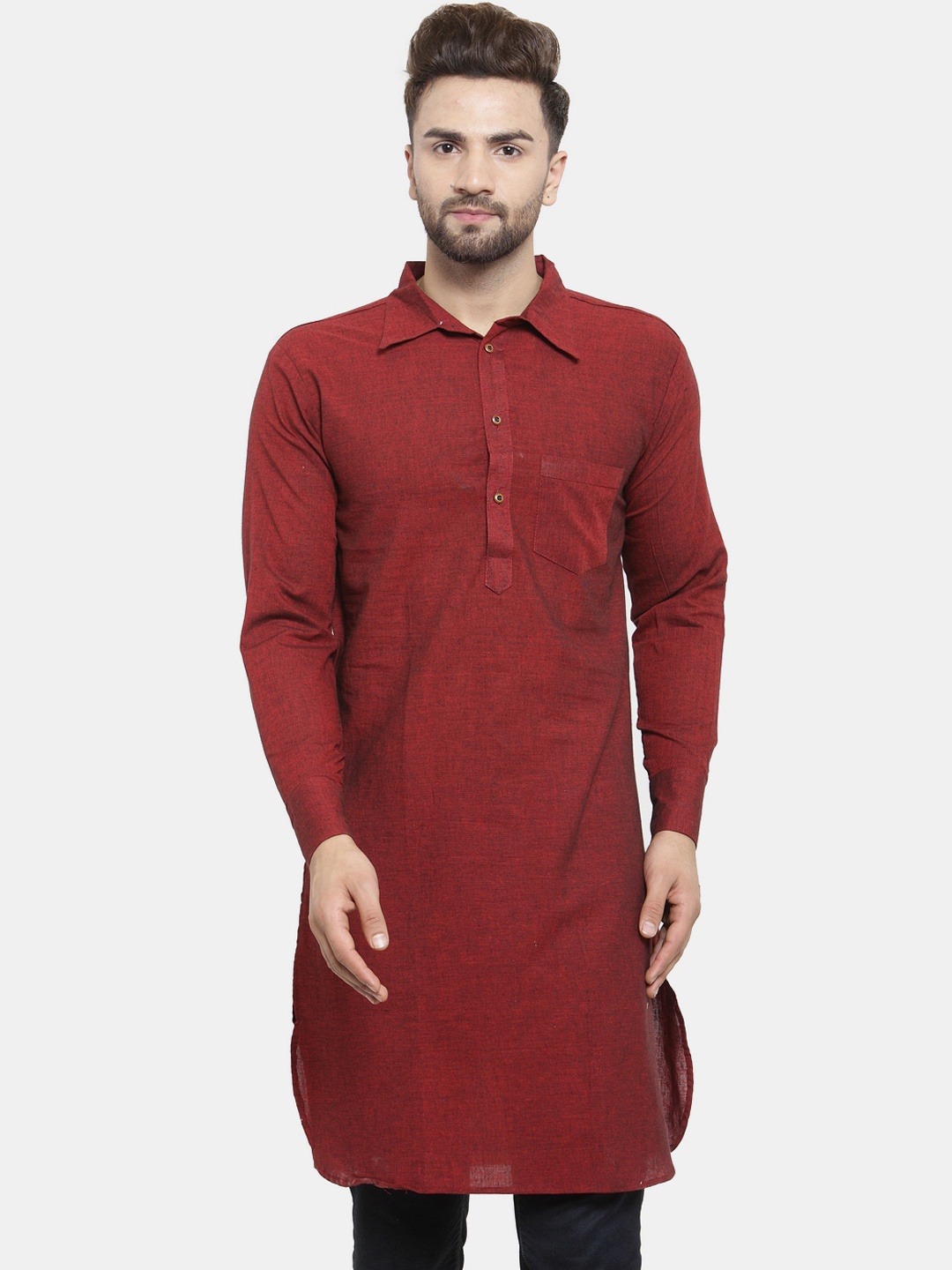 

Sayesha Men Pathani Cotton Kurta, Red