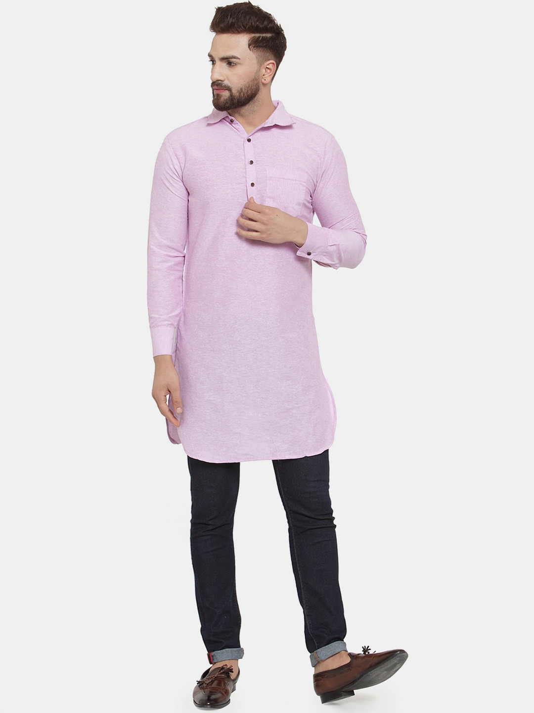 

Sayesha Men Pathani Pure Cotton Kurta, Lavender