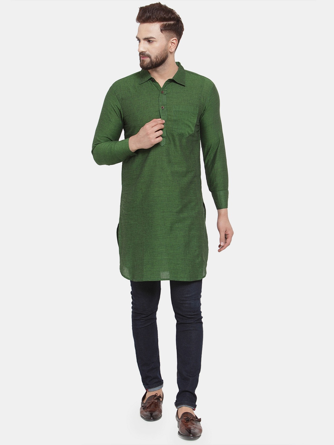 

Sayesha Men Indie Prints Kurta, Green