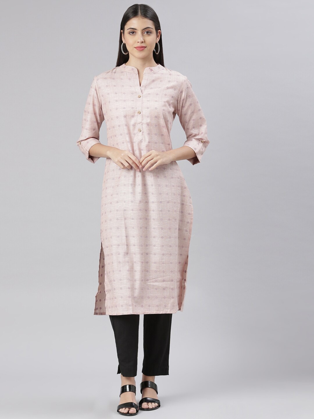 

The Chennai Silks Women Pink Printed Kurta