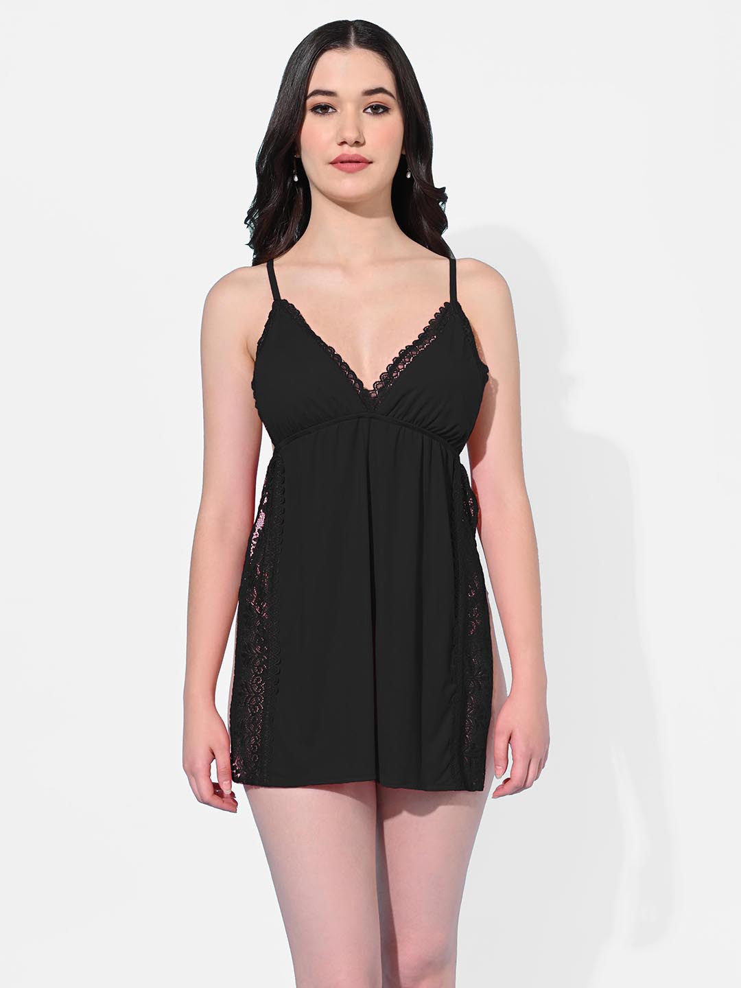 

StyFun Satin Baby Doll, Black