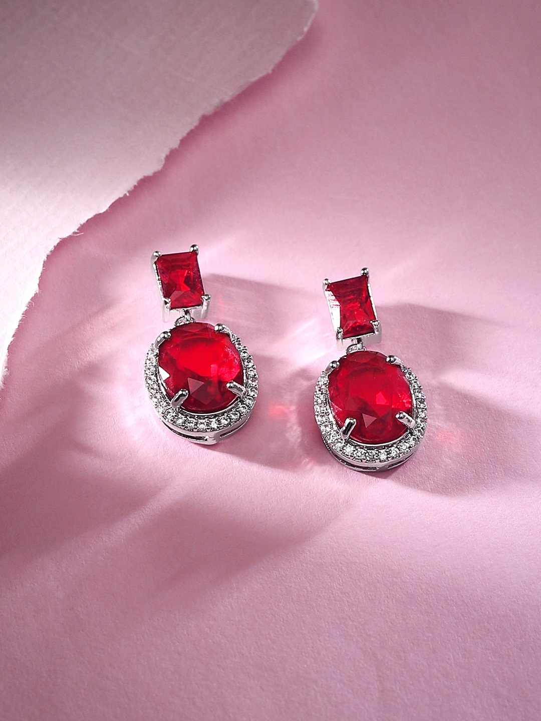 

Rubans Silver Plated Oxidised Circular Drop Earrings