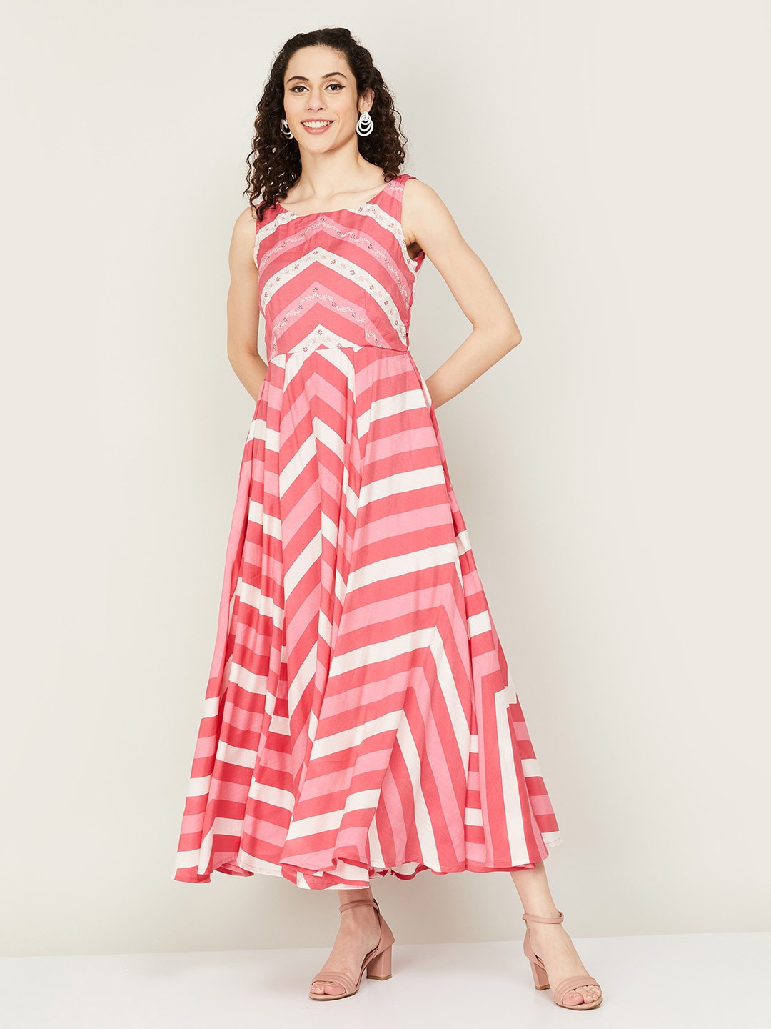 

Melange by Lifestyle Fit & Flare Maxi Dress, Pink