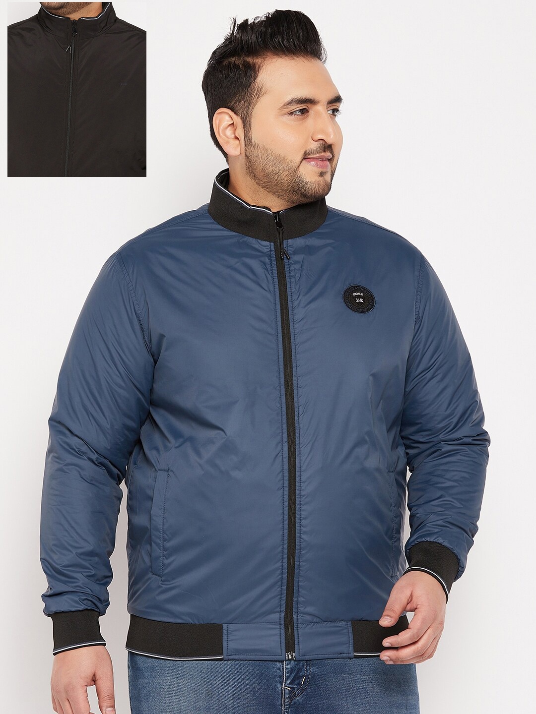 

Okane Men Plus Size Reversible Padded Jacket, Black