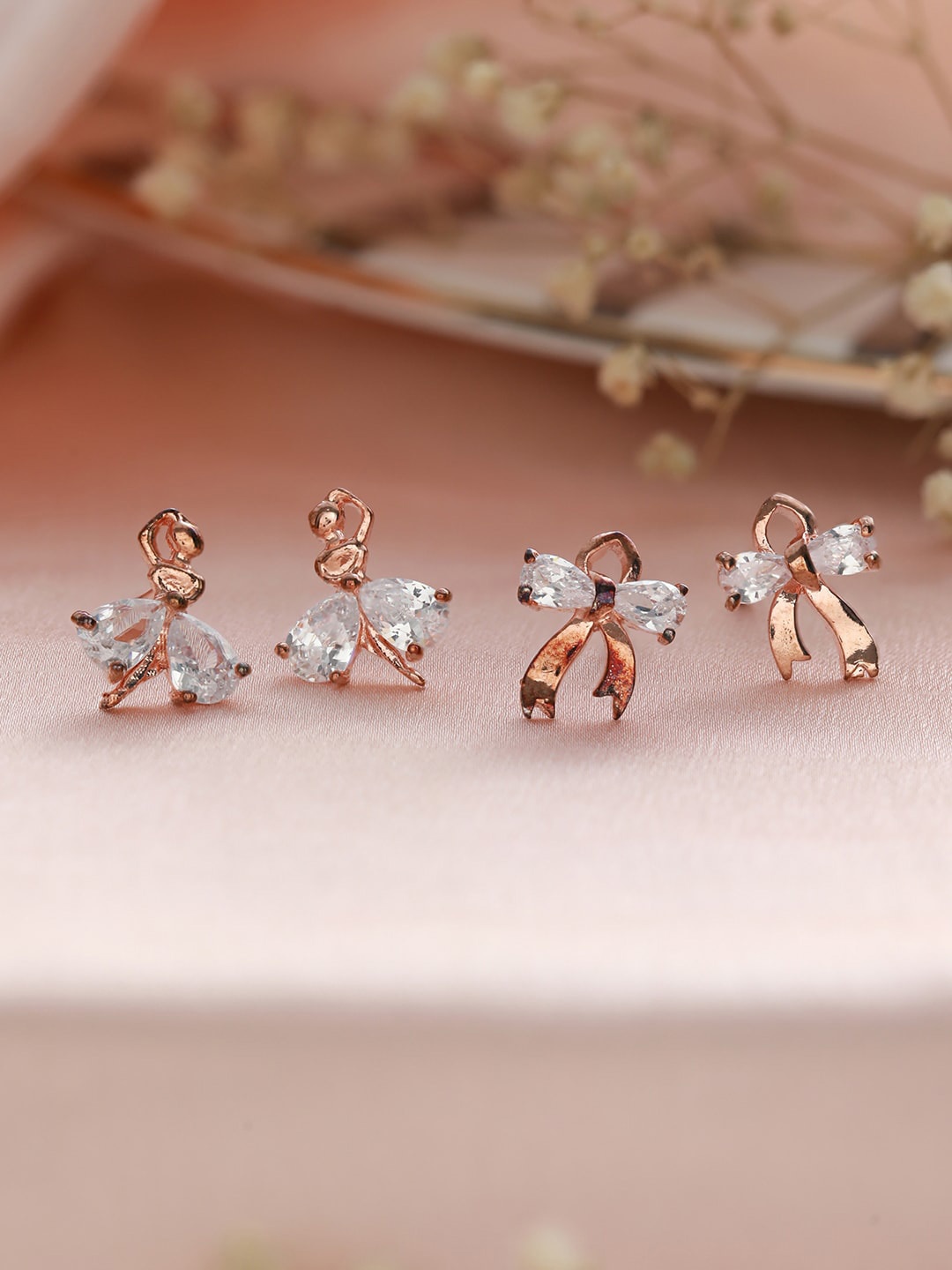 

Priyaasi Rose Gold -Plated Contemporary Studs Earrings