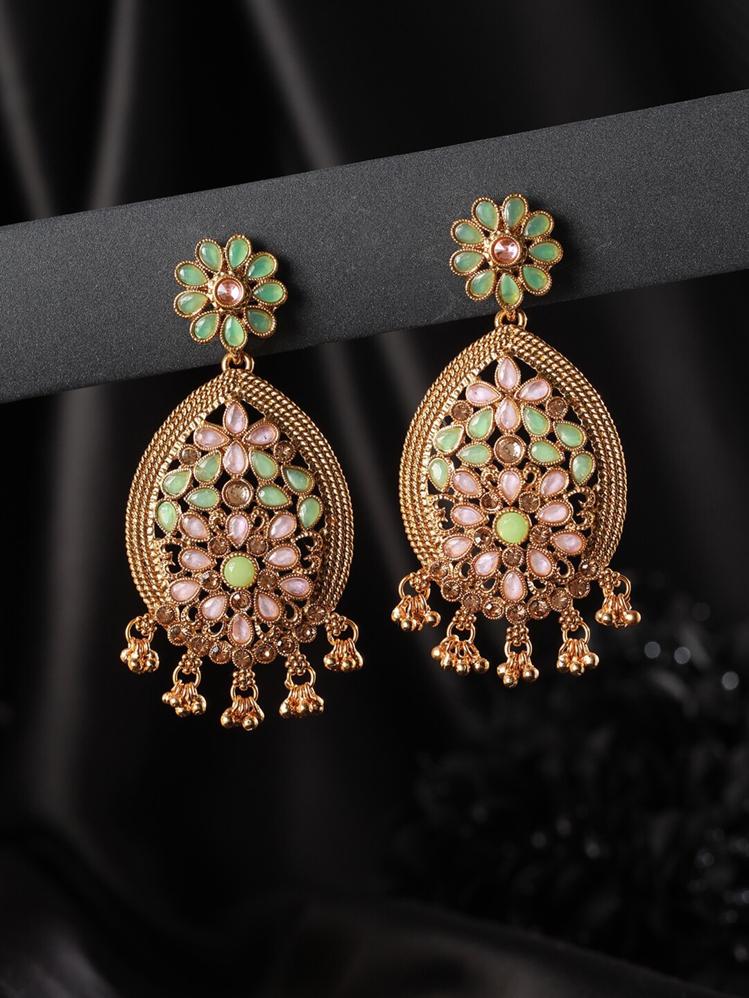 

Priyaasi Gold-Plated Contemporary Drop Earrings