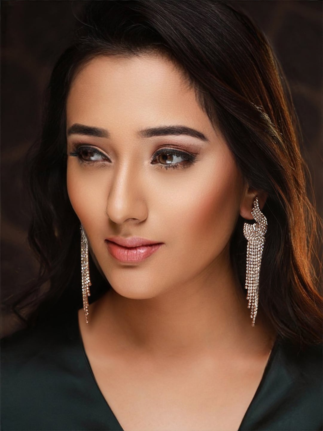 

Priyaasi Rose-Gold Plated Contemporary Drop Earrings