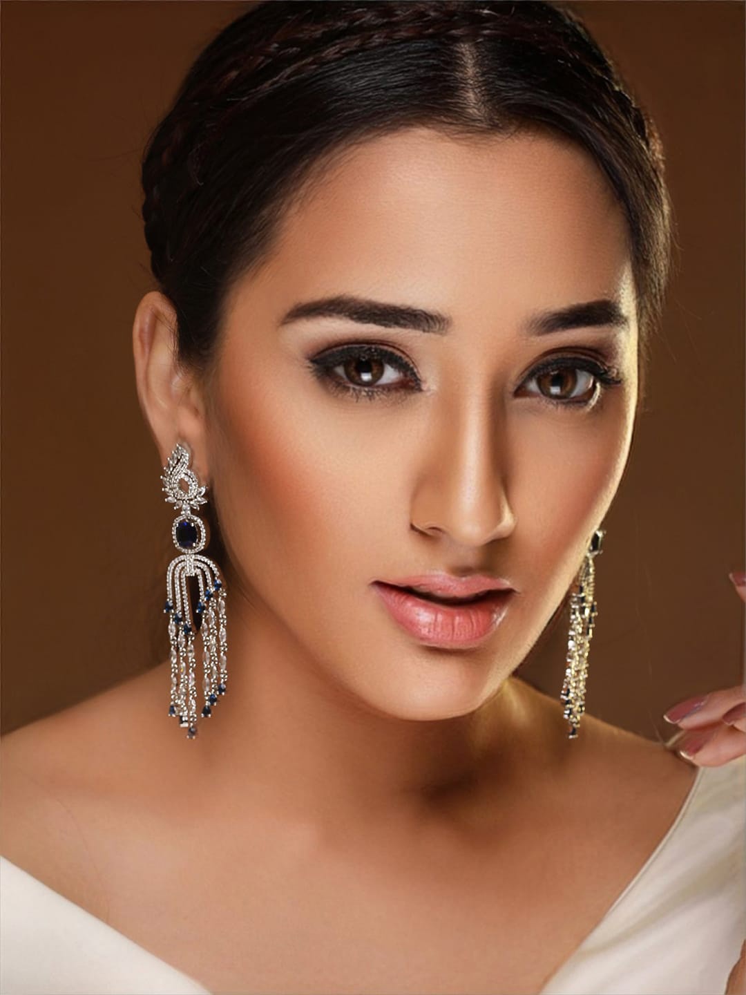 

Priyaasi Silver Plated Contemporary Drop Earrings
