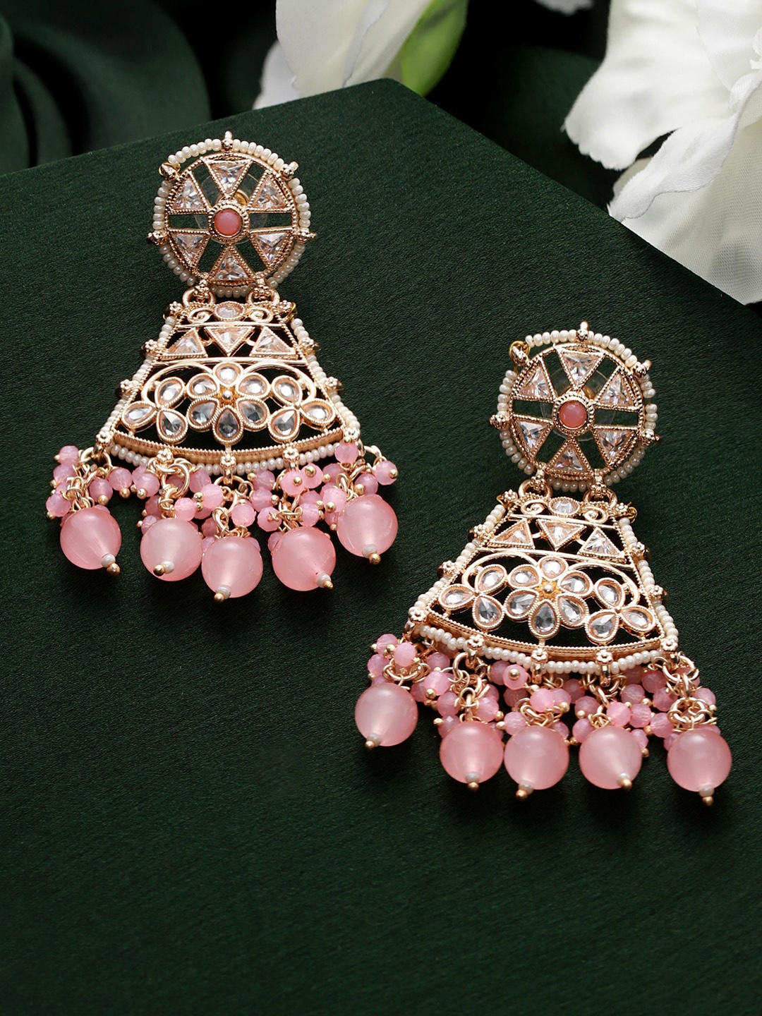 

Priyaasi Gold-Plated Contemporary Jhumkas Earrings