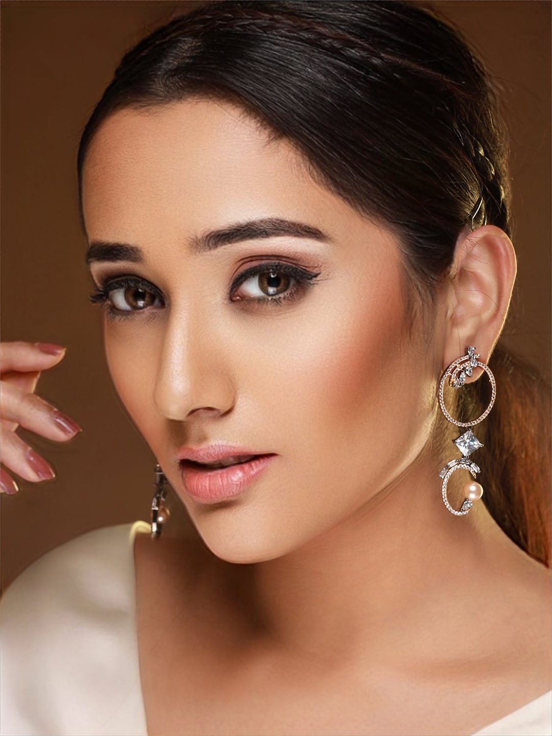 

Priyaasi Rose Gold Contemporary Drop Earrings