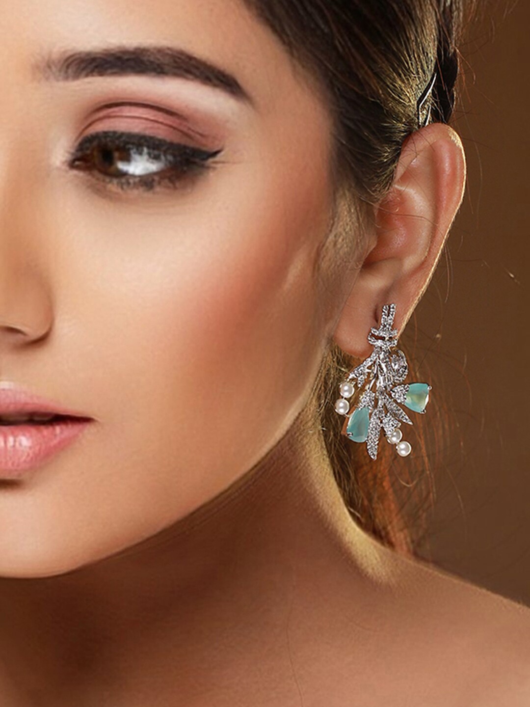 

Priyaasi Silver-Plated Contemporary Drop Earrings