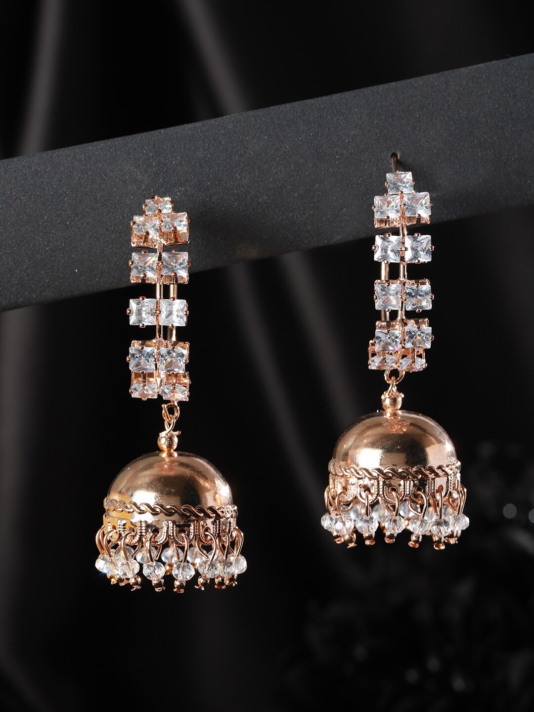 

Priyaasi Rose Gold Dome Shaped Jhumkas Earrings