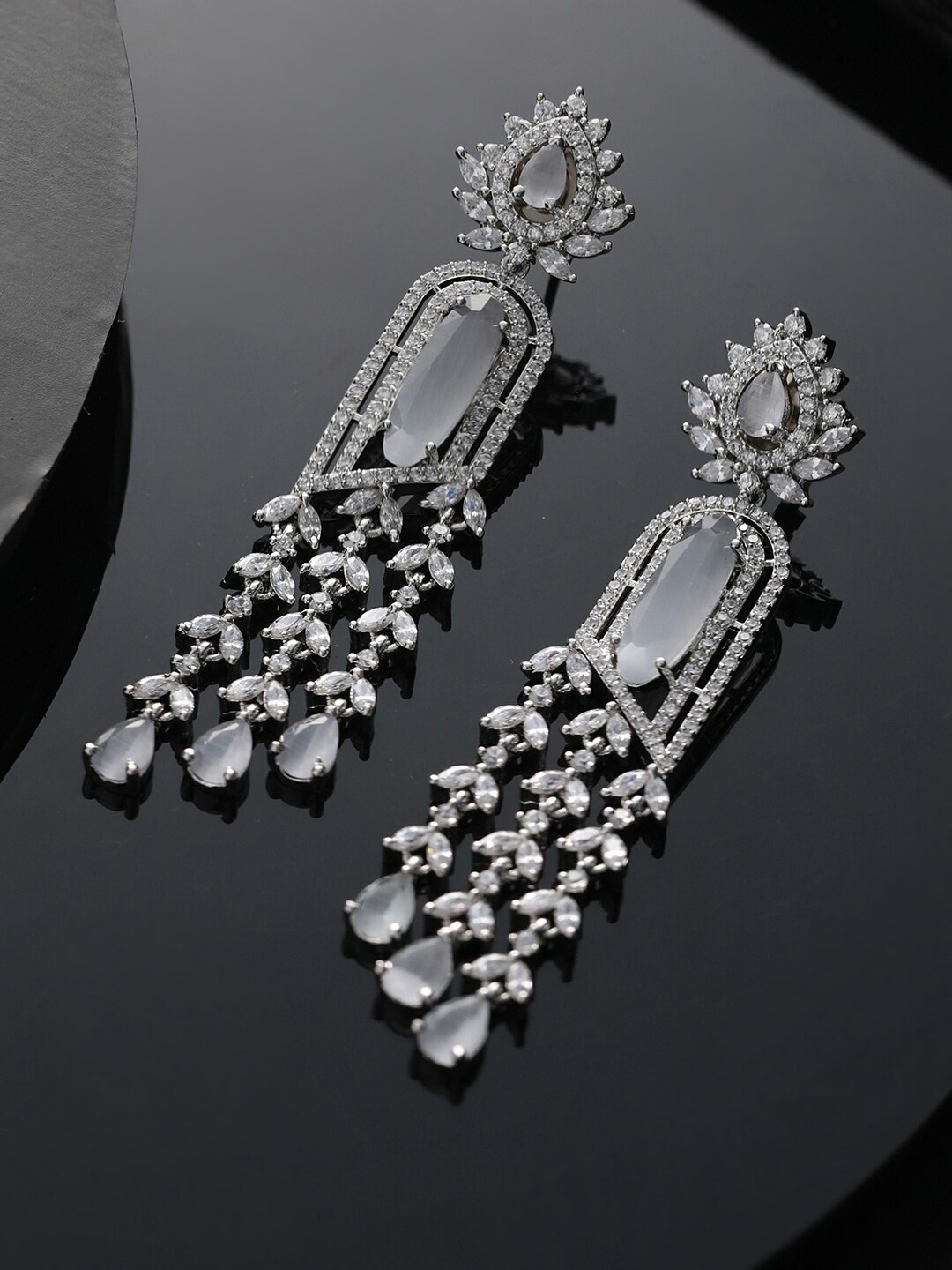

Priyaasi Silver-Plated Contemporary Design Earrings