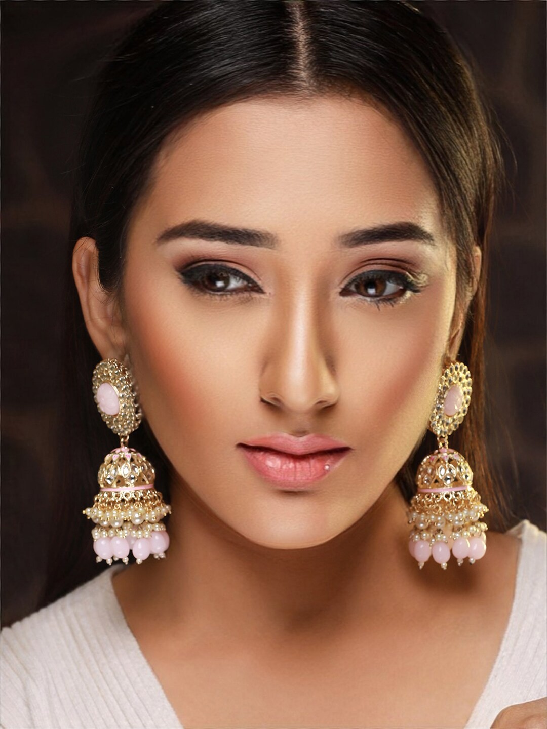 

Priyaasi Gold-Plated Contemporary Jhumkas Earrings