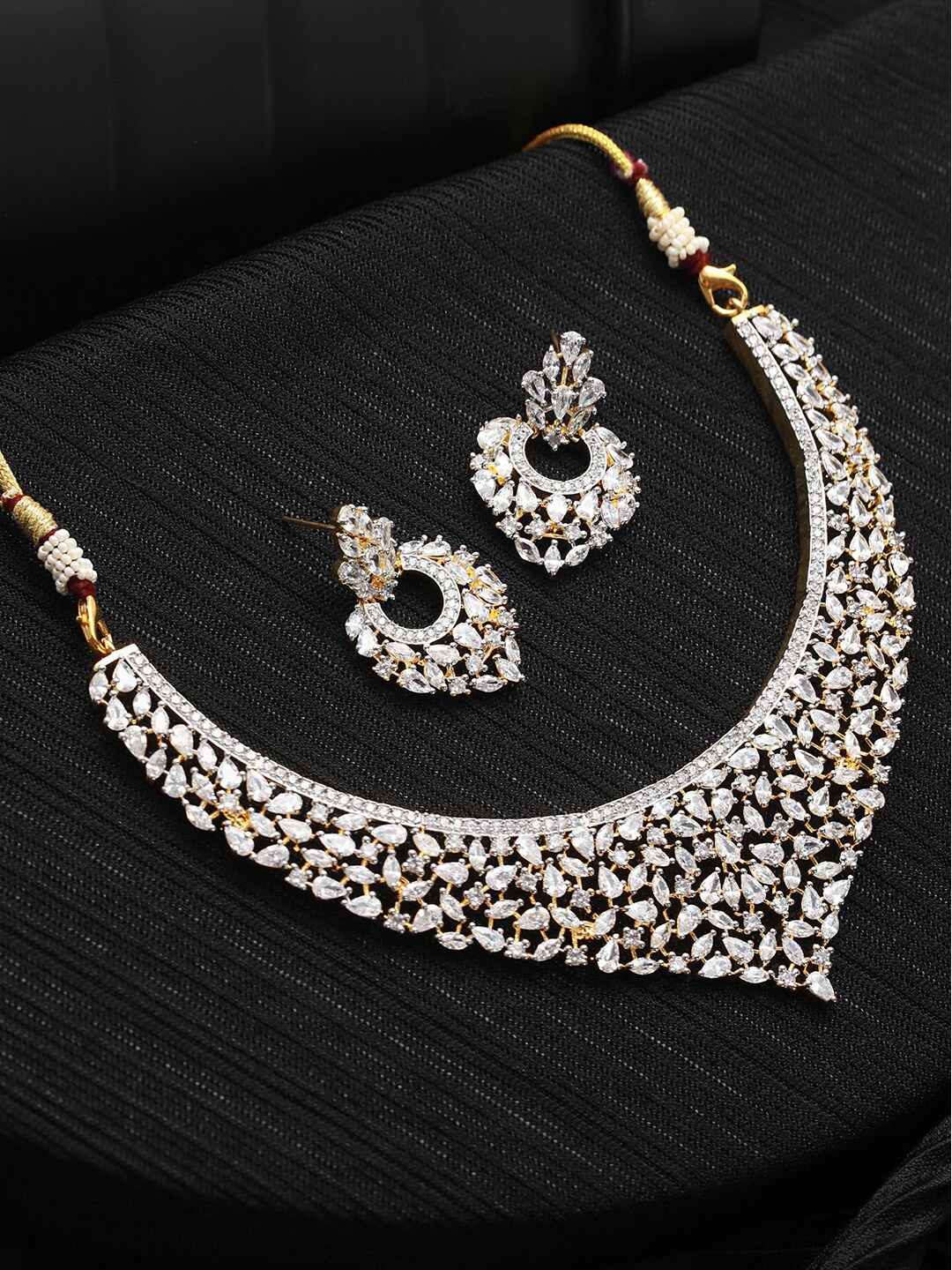 

Priyaasi Gold-Plated AD-Studded Jewellery Set