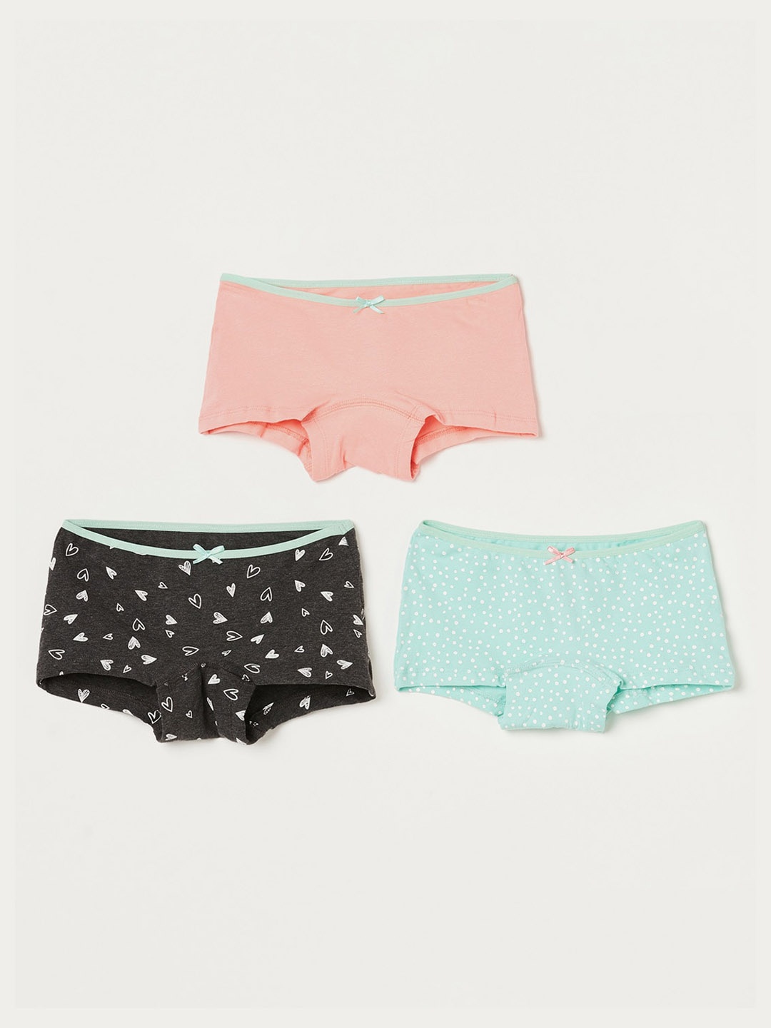 

Fame Forever by Lifestyle Girls Pack Of 3 Printed Boyshorts 1000011637259, Charcoal