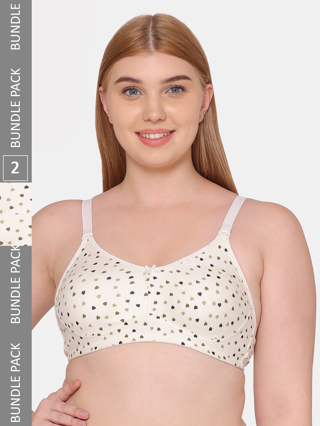 

Tweens Printed Non-Padded Cotton Minimizer Bra, Cream