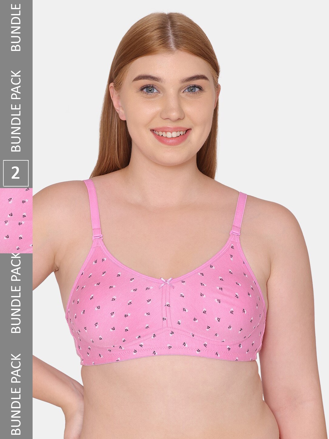 

Tweens Printed Non-Padded Cotton Minimizer Bra, Pink