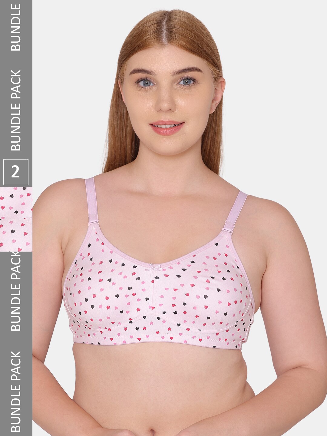 

Tweens Printed Non-Padded Cotton Minimizer Bra, Pink