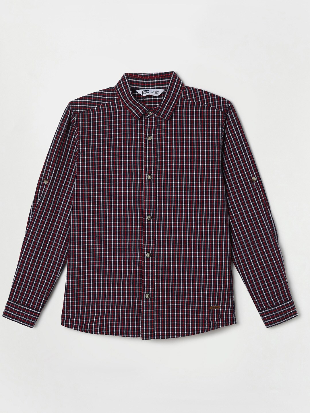 

Fame Forever by Lifestyle Boys Checked Casual Pure Cotton Shirt, Red