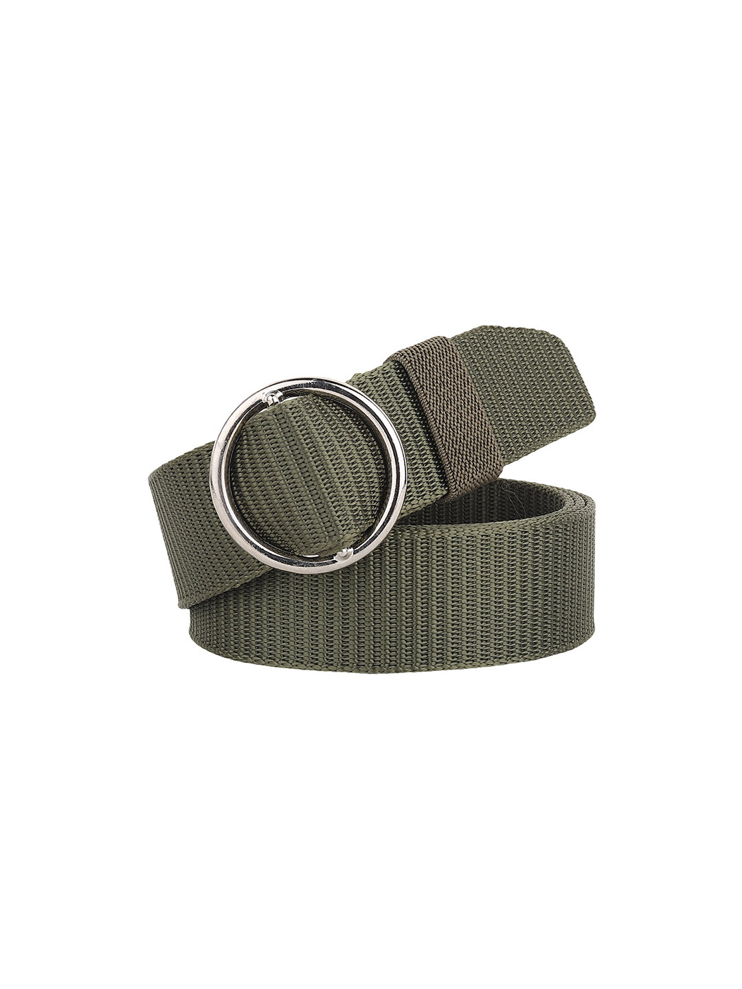 

HENEDA Women Woven Design Slider Buckle Belt, Green