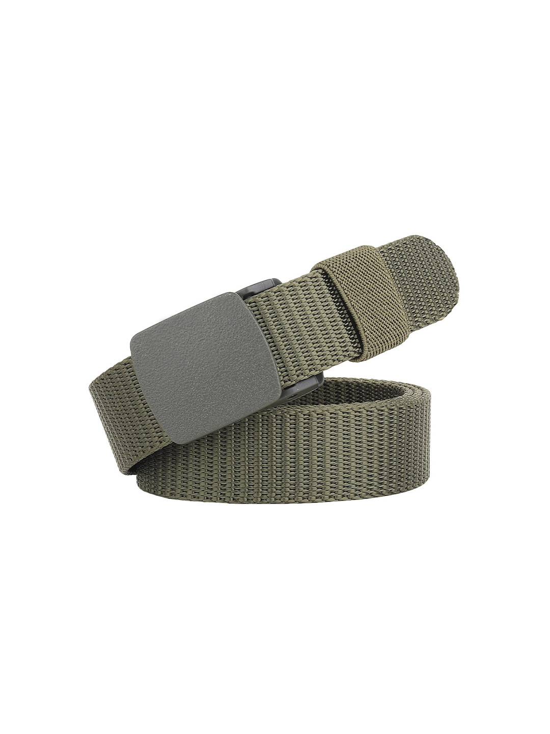 

HENEDA Women Woven Design Slider Buckle Belt, Green