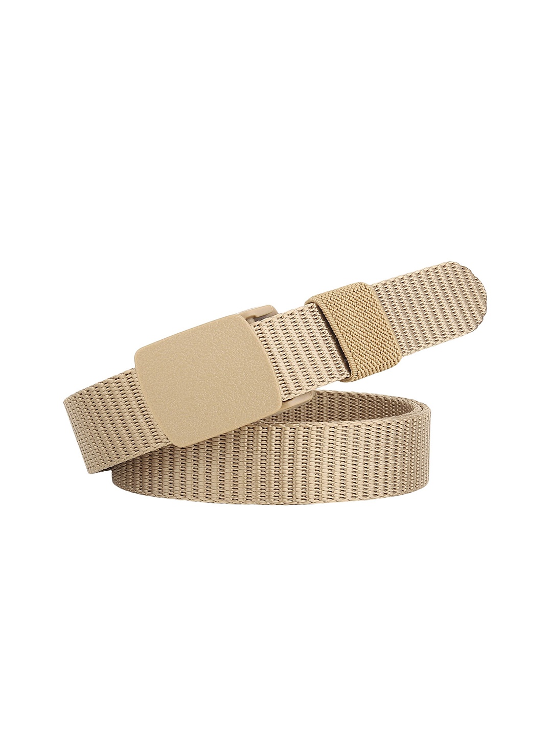 

HENEDA Women Slider Buckle Textured Belt, Cream